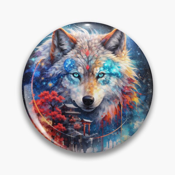 Item preview, Celestial Spirit Wolf Over Japanese Temple designed and sold by Daagath.