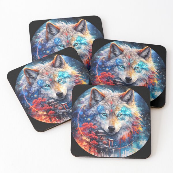 Item preview, Celestial Spirit Wolf Over Japanese Temple designed and sold by Daagath.