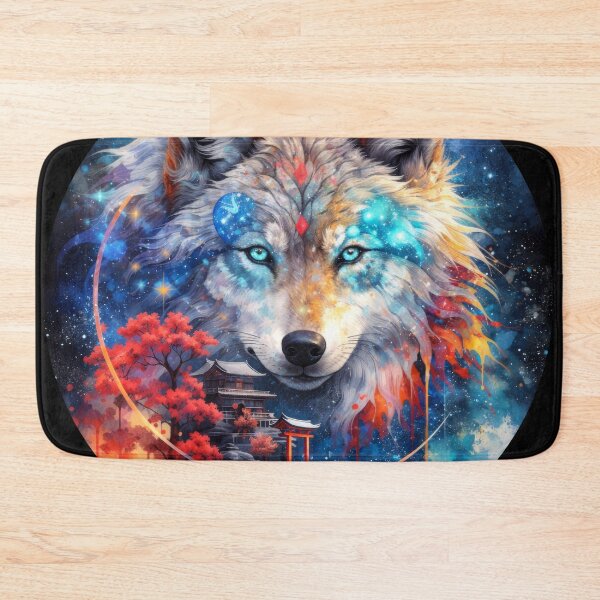Item preview, Celestial Spirit Wolf Over Japanese Temple designed and sold by Daagath.