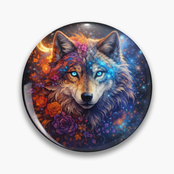 Item preview, Lunar Bloom Wolf with Cosmic Florals designed and sold by Daagath.