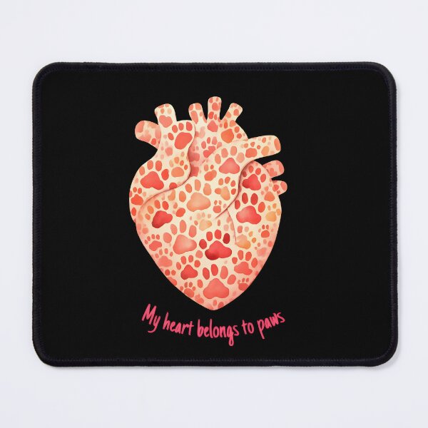 Item preview, My Heart Belongs to Paws – Anatomical Heart Paw Print Design designed and sold by Bettybee00.