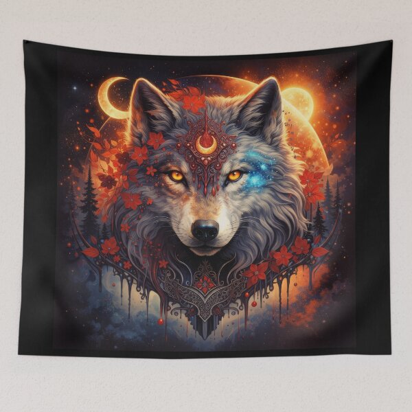 Item preview, Lunar Fire Wolf with Crimson Bloom designed and sold by Daagath.
