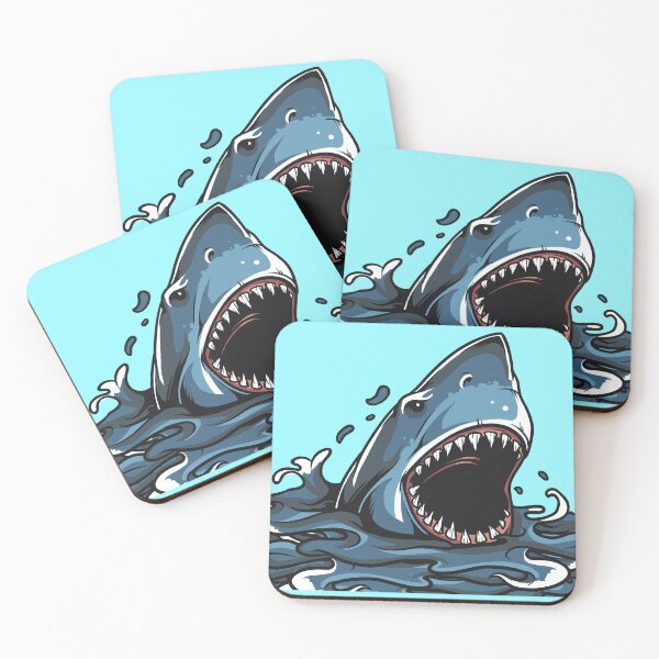 Item preview, Angry Shark Illustration Emerging from Ocean with Open Mouth designed and sold by Fashion Empire.