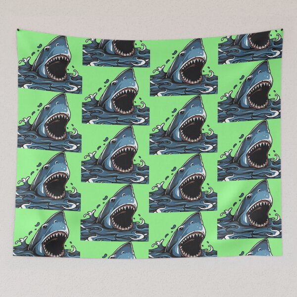 Item preview, Angry Shark Illustration Emerging from Ocean with Open Mouth designed and sold by Fashion Empire.