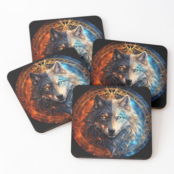 Item preview, Celestial Duality Wolf in Sacred Circle designed and sold by Daagath.