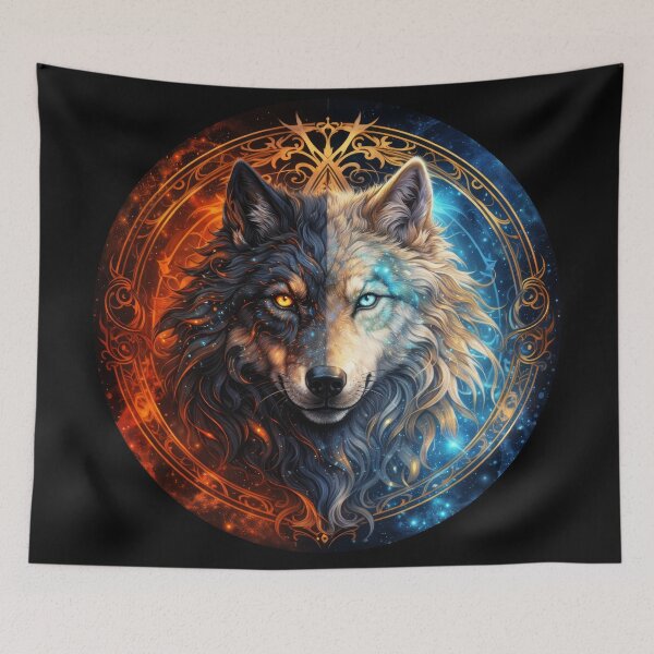 Item preview, Celestial Duality Wolf in Sacred Circle designed and sold by Daagath.