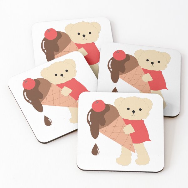 Item preview, Cute Teddy Bear with Melting Chocolate Ice Cream Cone designed and sold by SulariTDsign.