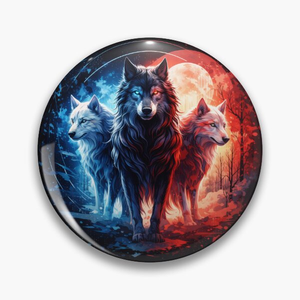 Item preview, Trio of Elemental Wolves in Fire and Ice designed and sold by Daagath.