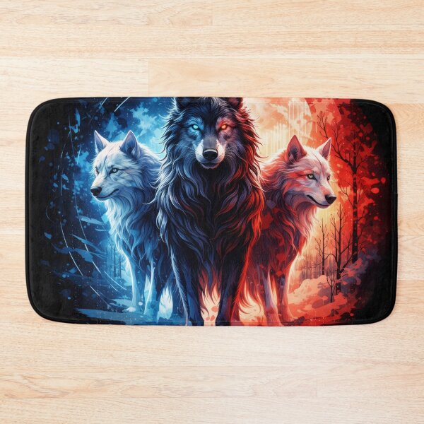 Item preview, Trio of Elemental Wolves in Fire and Ice designed and sold by Daagath.