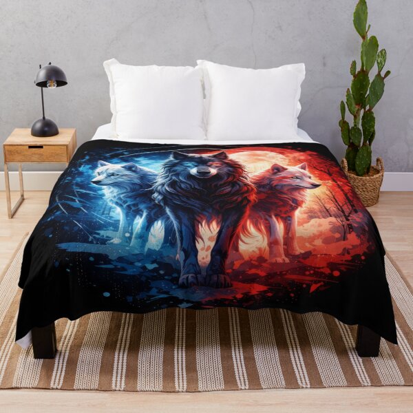 Item preview, Trio of Elemental Wolves in Fire and Ice designed and sold by Daagath.
