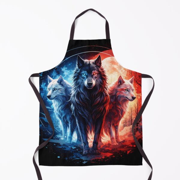 Item preview, Trio of Elemental Wolves in Fire and Ice designed and sold by Daagath.