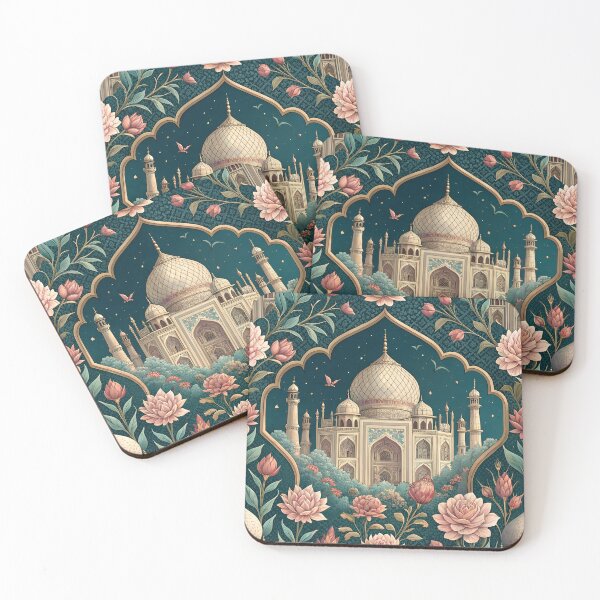Item preview, Mughal timeless vintage Taj Mahal Art Royal Blue designed and sold by PetalsnPaperCo.