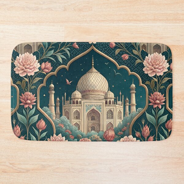 Item preview, Mughal timeless vintage Taj Mahal Art Royal Blue designed and sold by PetalsnPaperCo.