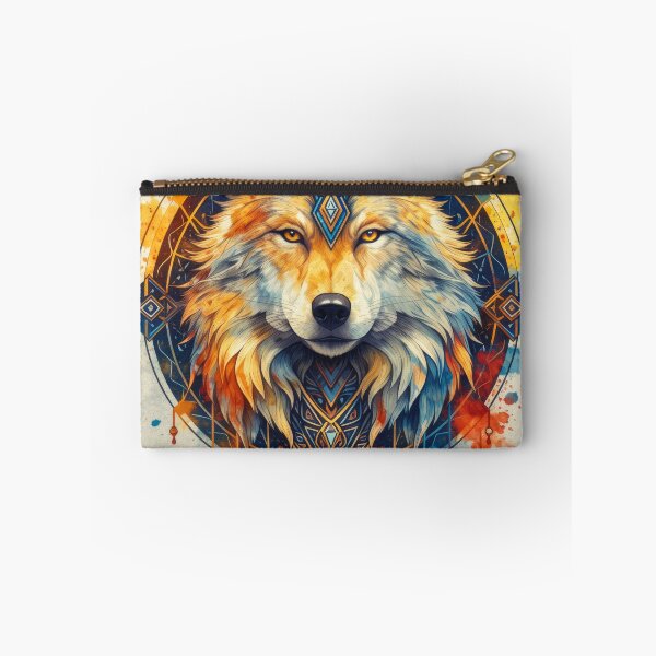 Item preview, Sacred Geometric Wolf with Tribal Colors designed and sold by Daagath.