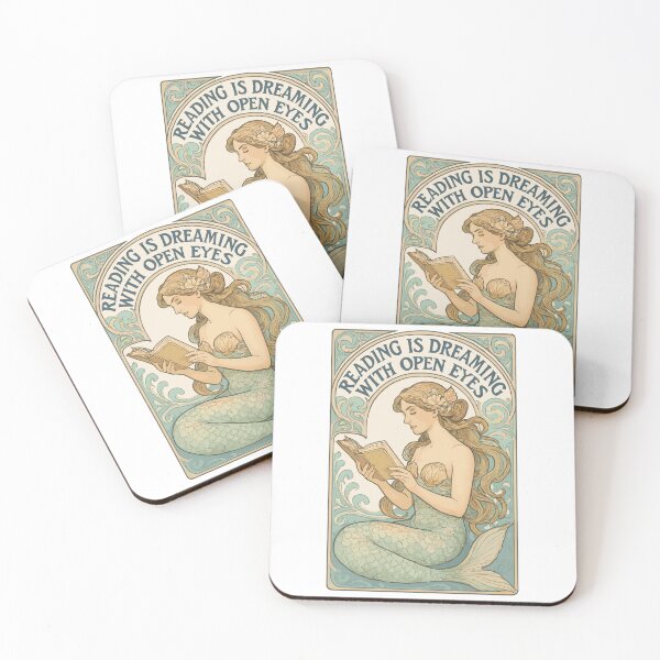 Item preview, Blonde Mermaid Nixie Reading Dreaming Books Gift designed and sold by Pineapple-Tree.