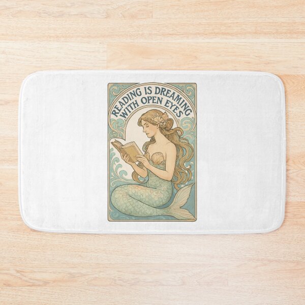 Item preview, Blonde Mermaid Nixie Reading Dreaming Books Gift designed and sold by Pineapple-Tree.