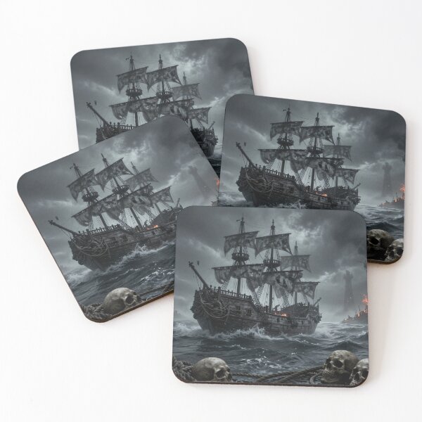 Item preview, Ghost Ship Amid Burning Towers designed and sold by Insomnia Art Designs.