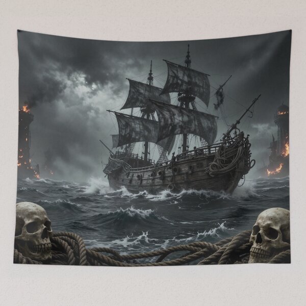 Item preview, Haunted Ship in Stormy Inferno designed and sold by Insomnia Art Designs.
