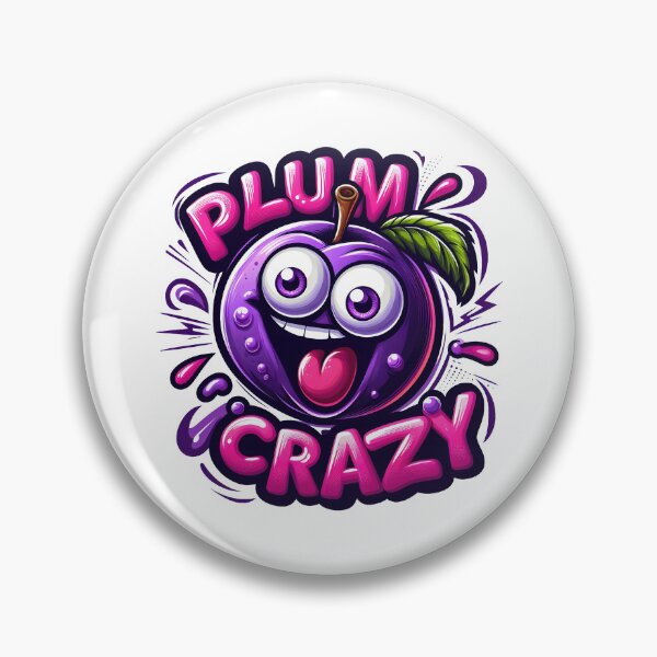 Item preview, Plum Crazy Cute Fruit Mascot Design designed and sold by LunaPixelStudio.