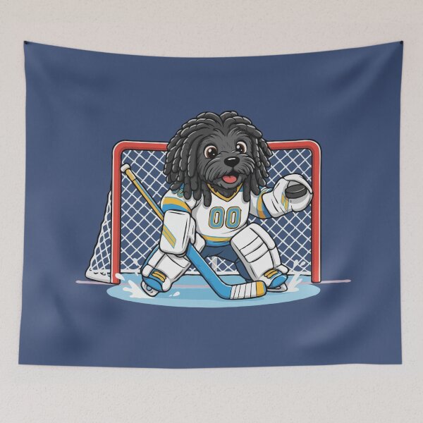 Item preview, Cute Puli Ice Hockey Goalie Puppy | Happy Winter Puppy designed and sold by The Real Life Symphony.