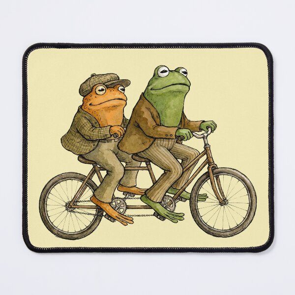 Item preview, Vintage Frog Tandem Bicycle Illustration Cozy Cottagecore Animal Art designed and sold by Imaginationbeyond.