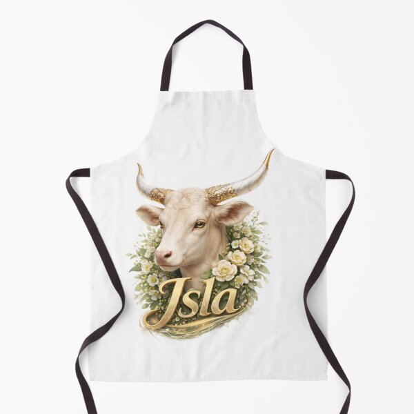 Item preview, Isla Taurus – Zodiac Bull Floral Fantasy Name Art designed and sold by AlexLineArt.