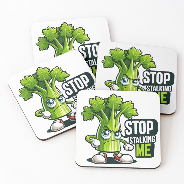 Item preview, Stop Stalking Me Funny Celery Pun Design designed and sold by LunaPixelStudio.