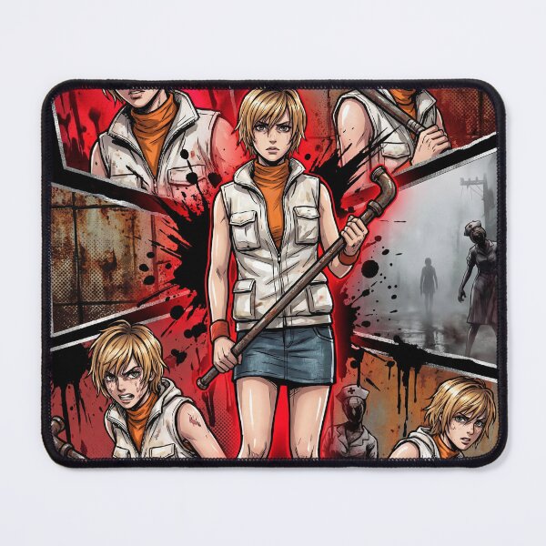 Item preview, Silent Hill 3 Cheryl Masons Nightmare Heather Horror Monsters Closer Double Head Nurse Pendulum Slurper Valtiel Missionary God Psychological Terror Fan Art Collage Poster T-Shirt Sticker Pyramid Head designed and sold by Senpaiwaves.