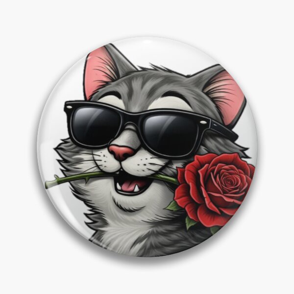 Item preview, Cool Cat with Rose & Sunglasses designed and sold by the-dovlat.
