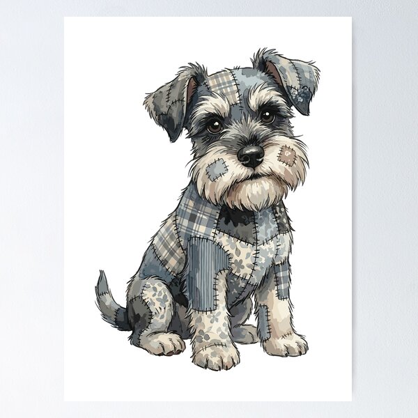 Item preview, Cute Miniature Schnauzer Dog Patchwork designed and sold by bapupa.