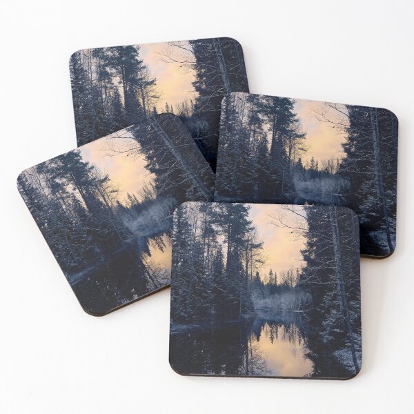 Item preview, Evening by the snowy  river. Parkkuu 2025 vertical designed and sold by Jouko Lehto Photography.
