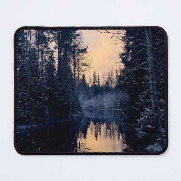 Item preview, Evening by the snowy river. Parkkuu 2025 vertical designed and sold by Jouko Lehto Photography.