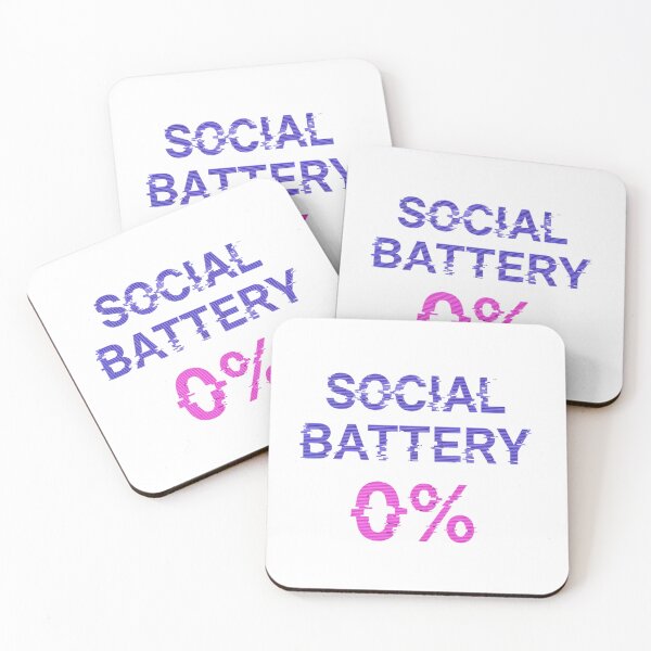Item preview, Social Battery 0% - Neon Glitch Vaporwave Introvert Aesthetic designed and sold by Skill_&_Stone.