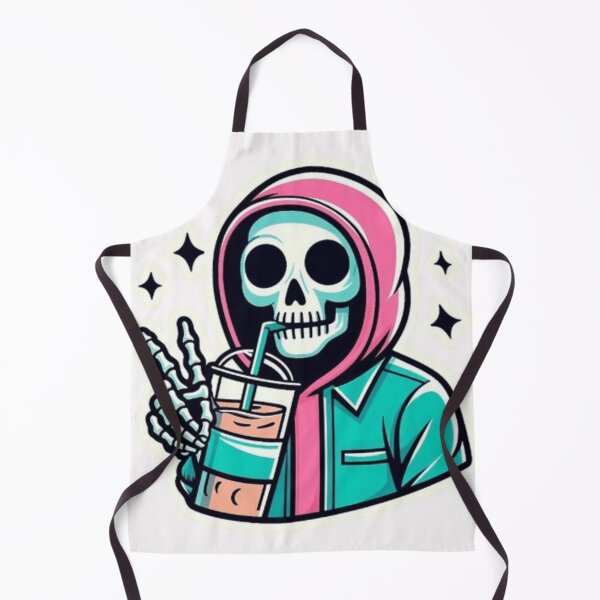 Item preview, Retro 90s Skeleton Drinking Iced Coffee - Dead Inside But Caffeinated designed and sold by EmotionallyAFK.