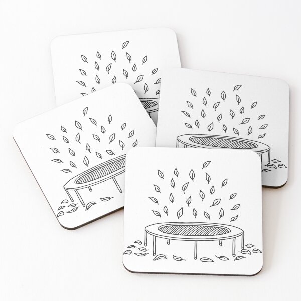 Item preview, A trampoline under falling leaves with scattered leaves on the ground   designed and sold by rasagamastore.
