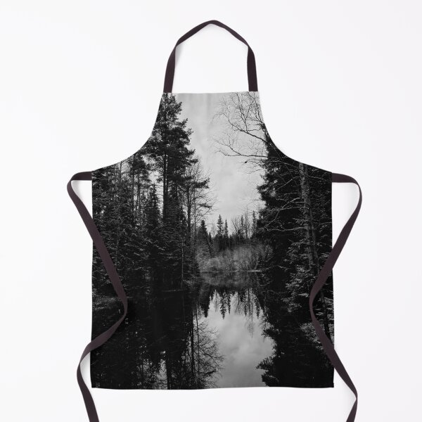 Item preview, Evening by the snowy river. Parkkuu 2025 bw vertical designed and sold by Jouko Lehto Photography.