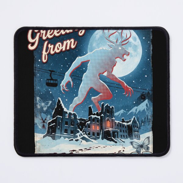 Item preview, Greetings From Until Dawn Horror Blackwood Mountain Lodge Wendigo Curse Butterfly Effect Josh Hannah Mike Emily Sam Jessica Chris Ashley Fan Art Collage Poster T-Shirt Sticker Print Gift designed and sold by Senpaiwaves.
