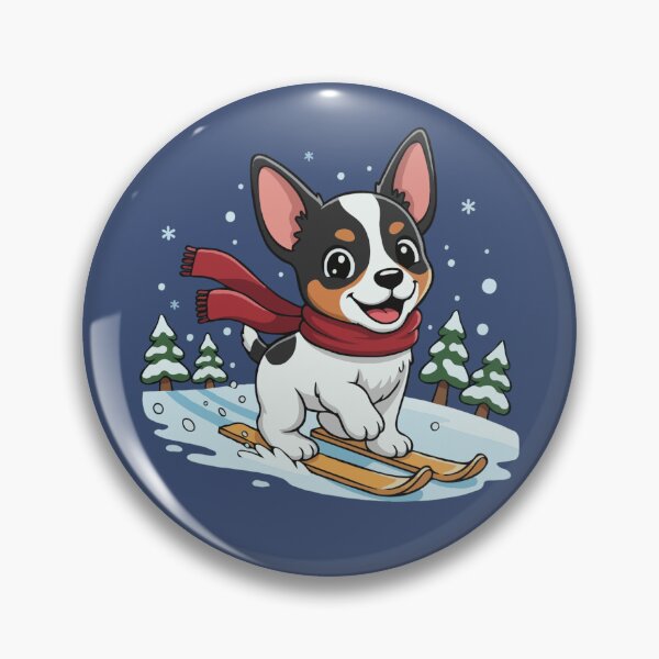 Item preview, Cute Toy Fox Terrier Skiing Puppy | Happy Winter Puppy designed and sold by The Real Life Symphony.