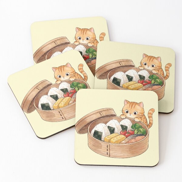 Item preview, Cute Cat Bento Illustration Kawaii Japanese Food Art Cozy Lunchbox Design designed and sold by Imaginationbeyond.