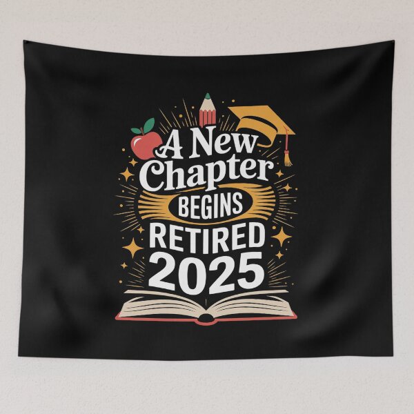 Item preview, A New Chapter Begins Retirement Funny Retired Teacher designed and sold by InspiredFoul.