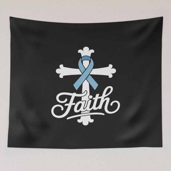 Item preview, Prostate Cancer Awareness Light Blue Ribbon Faith Survivor designed and sold by LegendsArt75.