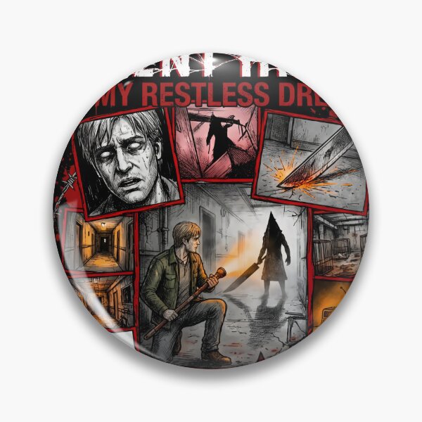 Item preview, Pyramid Head Silent Hill 2 Remake Horror Monster Great Knife Red Pyramid Thing Executioner Blue Creek Apartments Lake Toluca Prison Boss Fight Symbolic Fan Art Collage designed and sold by Senpaiwaves.