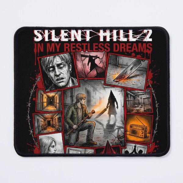 Item preview, Pyramid Head Silent Hill 2 Remake Horror Monster Great Knife Red Pyramid Thing Executioner Blue Creek Apartments Lake Toluca Prison Boss Fight Symbolic Fan Art Collage designed and sold by Senpaiwaves.