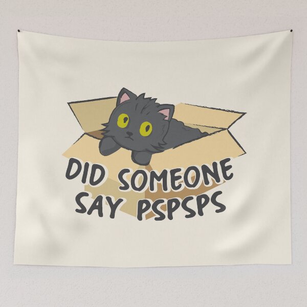 Item preview, Did someone say pspsps | cute black cat in a box designed and sold by MamSelle.
