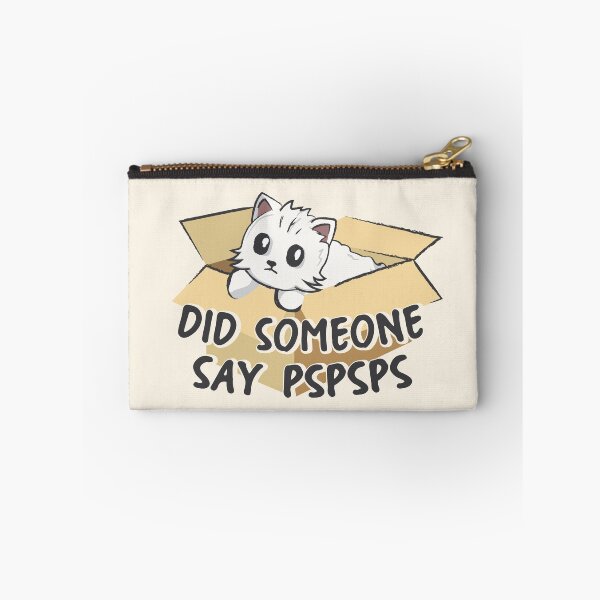 Item preview, Did someone say pspsps | cute white cat in a box designed and sold by MamSelle.