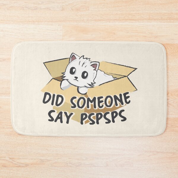 Item preview, Did someone say pspsps | cute white cat in a box designed and sold by MamSelle.