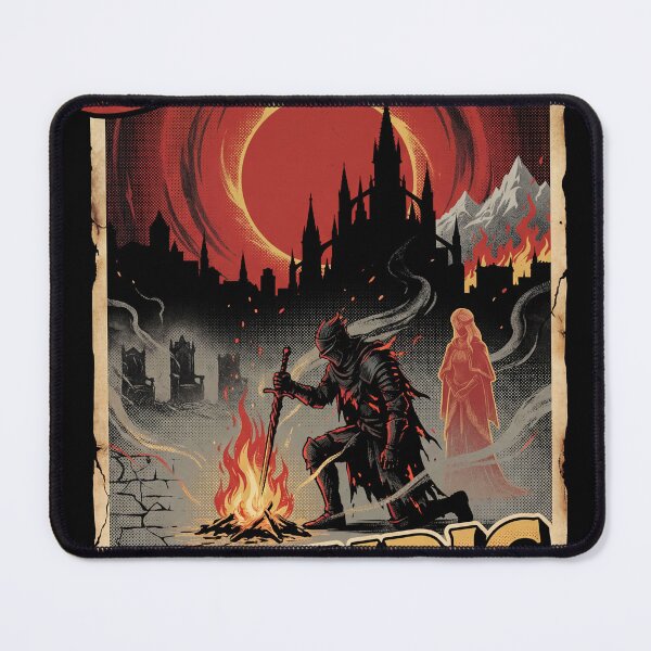 Item preview, Greetings From Lothric Dark Fantasy Kingdom Converg ing Lands Firelink Shrine High Wall Lothric Castle Twin Princes Dragonslayer Armour Fan Art Collage Poster T-Shirt Sticker Print Gift designed and sold by Senpaiwaves.