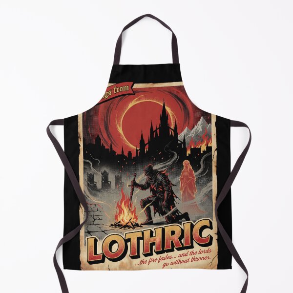 Item preview, Greetings From Lothric Dark Fantasy Kingdom Converg ing Lands Firelink Shrine High Wall Lothric Castle Twin Princes Dragonslayer Armour Fan Art Collage Poster T-Shirt Sticker Print Gift designed and sold by Senpaiwaves.