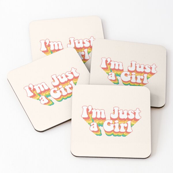 Item preview, I’m just a girl - retro rainbow designed and sold by MamSelle.