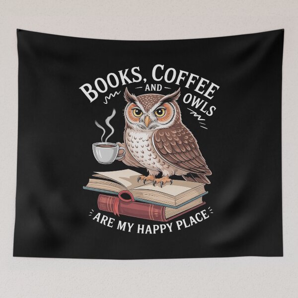 Item preview, Books Coffee And Owls Teacher Student Reading  designed and sold by InspiredFoul.